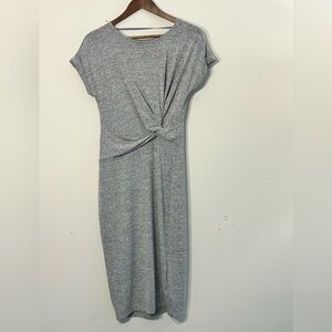 GAP Women’s Heather Gray Twist-Front Midi Dress Size S